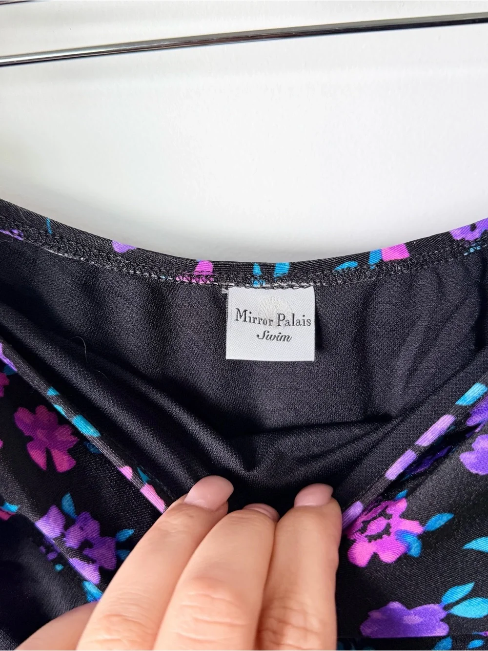 Mirror Palais Black Floral Print Triangle Bikini